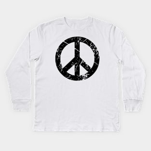 Peace Grunge (white shirt) Kids Long Sleeve T-Shirt